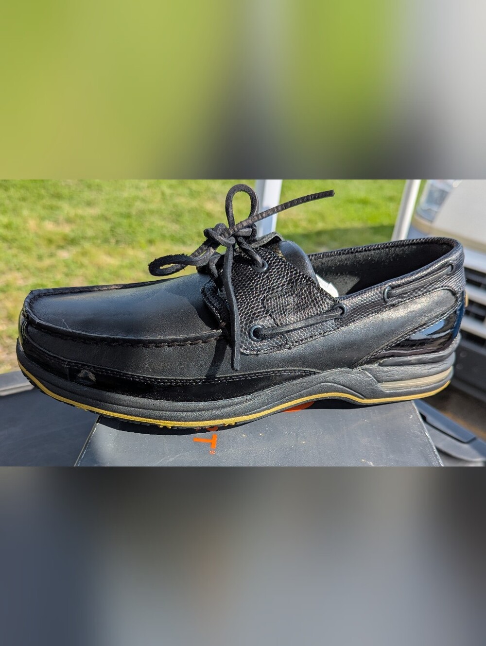 Rockport Schooner Black Leather Loafer Men's 8.5, Nee